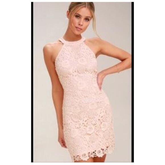 Lulu's Love Poem Lace Mini Dress in Light Pink - XS - Picture 9 of 16